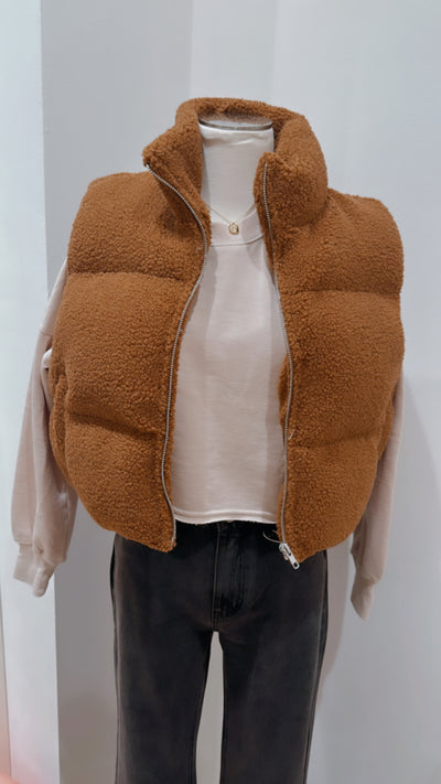 Danielle Sherpa Puffer Vest